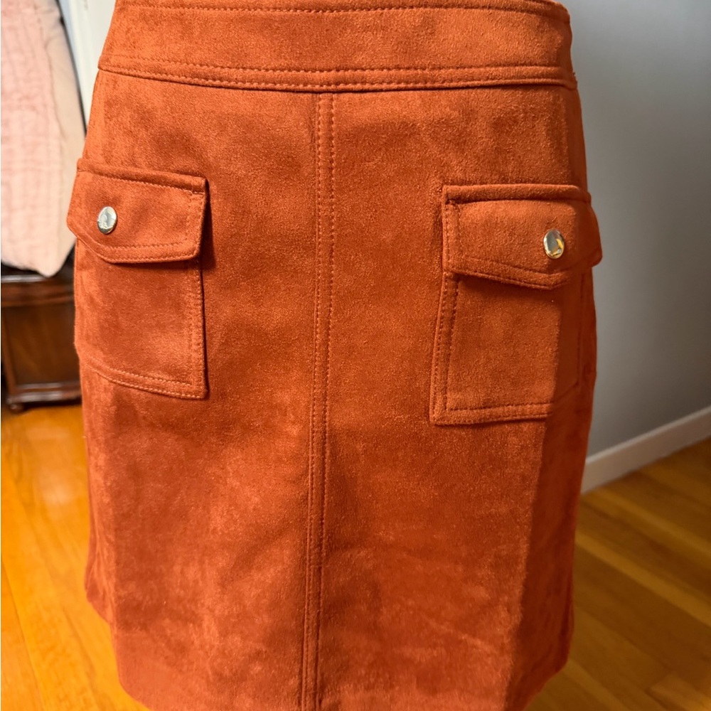 LOFT Terracotta Suede Mini Skirt